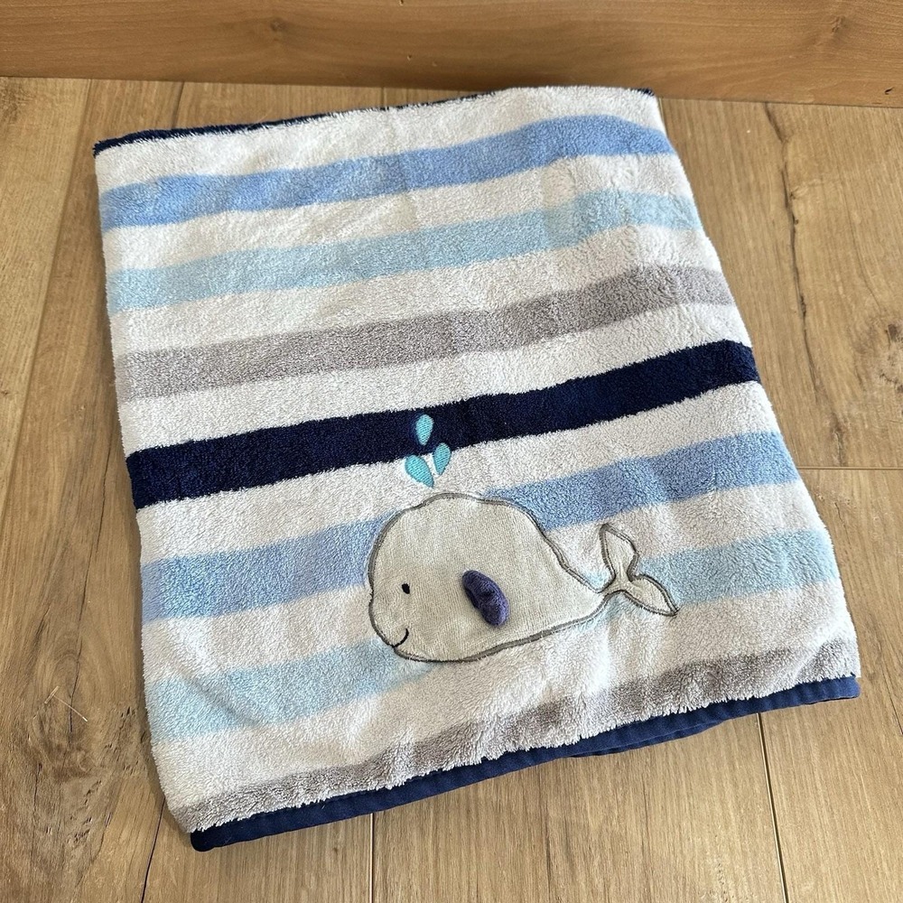 Garanimals Blue Gray White Stripe Whale Baby Blanket Lovey Walmart 30‎ X 40
